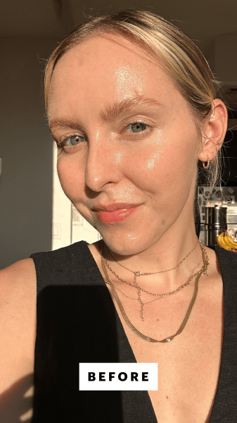 Kinonen before applying the LYS Beauty No Limits Cream Bronze